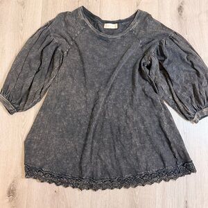 Altar'd State Acid Wash Boho Tunic Top